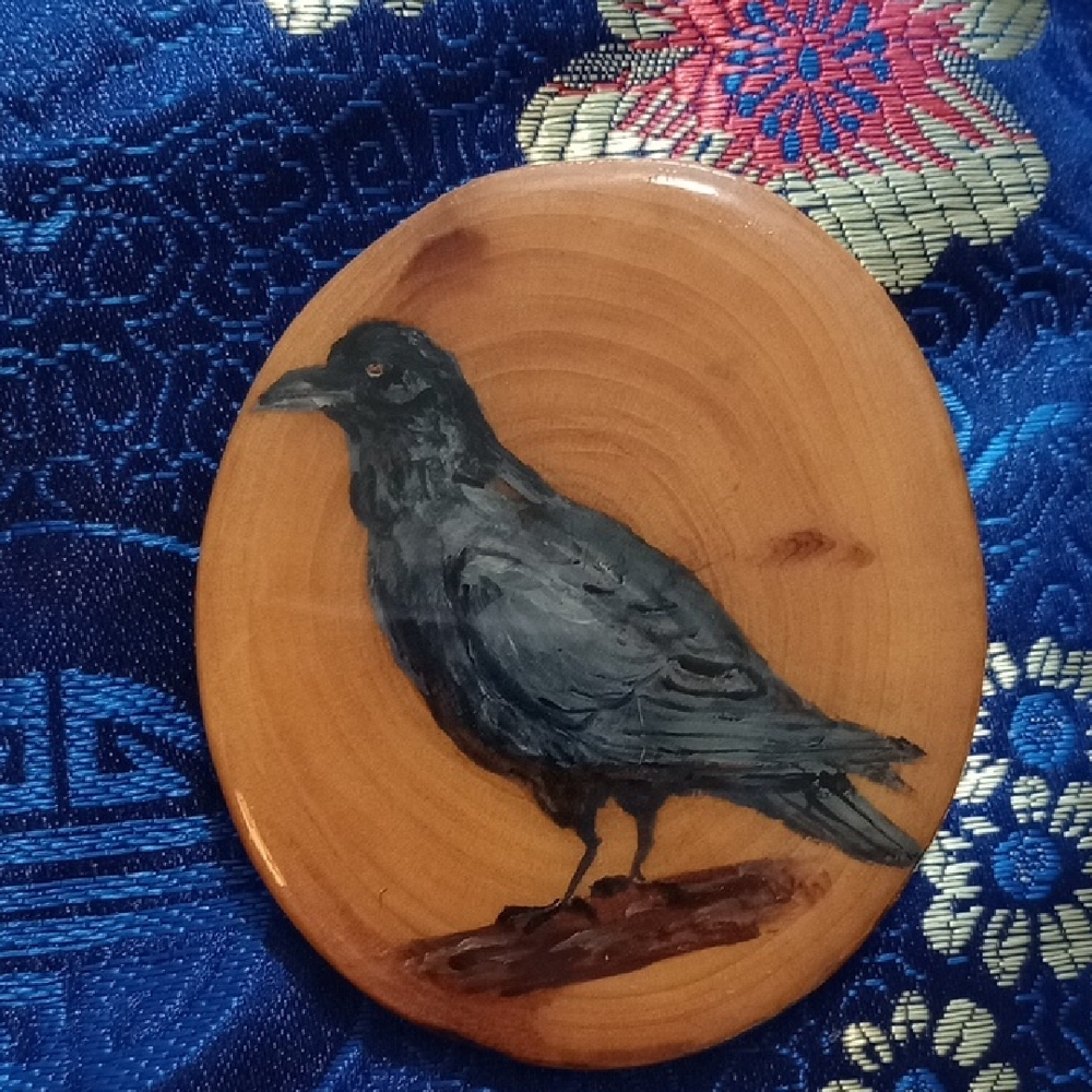Hand painted OOAK Raven Bolo